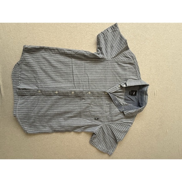 Vans Other - Vans Men's Small Denim Short Sleeve Button Up With Collar Pin Stripe